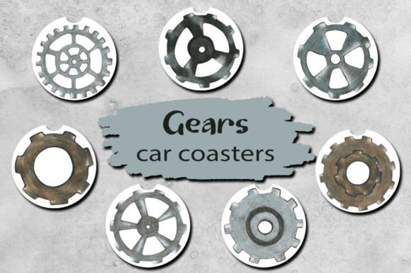 Download Gears Car Coaster Sublimation Designs - Car coaster sublimation designs Collection