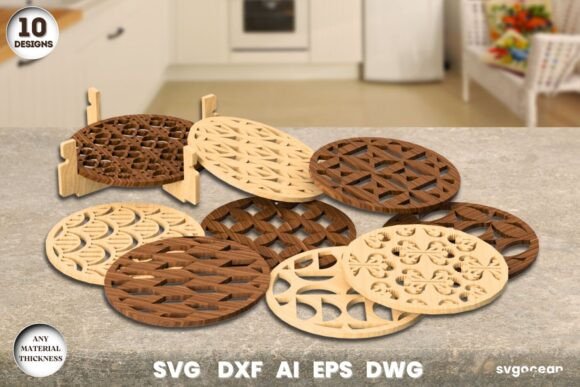 Download Wooden Round Coasters Laser Cut - Round coasters Collection