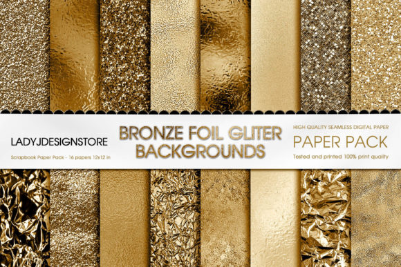 Download Bronze Foil Glitter Digital Paper - Foil Collection