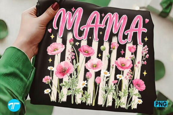 Download Striped Floral Mama Png Trendy Mom Shirt - Mama png Collection
