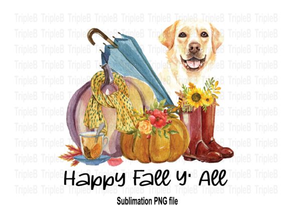 Download Happy Fall Y' All Labrador Sublimation - Premium Resources