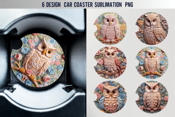 Download Owl Car Coaster Sublimation Designs - Car coaster sublimation designs Collection