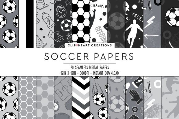 Download Black Soccer Pattern Seamless Digital Pa - Soccer Collection