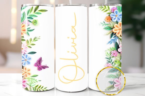 Download Floral Tumbler Wrap Custom Name Design - Custom Collection