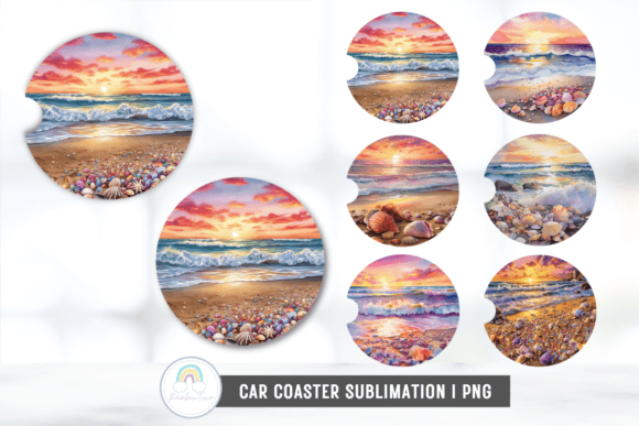 Download Beach Car Coaster Sublimation Designs - Car coaster sublimation designs Collection